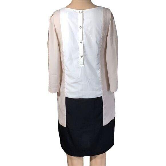 H&M Womens Sheath Dress Silky Lightweight Colorblock with Pockets Size 4 - Picture 5 of 9